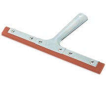 Carlisle 4007300 Double-Blade Rubber Squeegee with Zink Plated Handle, 10" Wide, Red