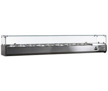 Omcan 46680 Refrigerated Topping Rails With Sneeze Guard, 79-Inch