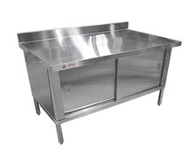 Value Series Enclosed Stainless Steel Work Table with 4" Backsplash, 30" x 48"