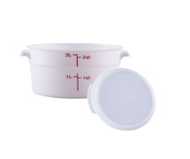 CenPro 2 Qt. White Round Food Storage Container Kit with Lids - 24/Pack