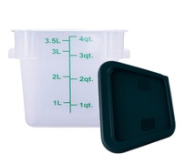 CenPro 4 Qt. Translucent Square Food Storage Container Kit with Lids - 24/Pack