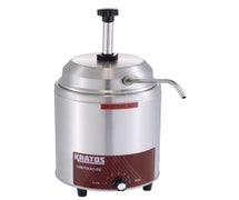 Kratos 29M-009 Commercial Round Hot Topping Warmer and Dispenser, 3-1/2 Quart Capacity, Includes Pump