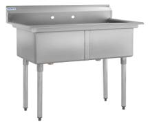 Kratos 41" 18-Gauge Stainless Steel Two Compartment Sink - 18"x18"x12" Bowls