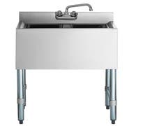 Kratos 2 Bowl Underbar Compartment Sink w/ Faucet - 26"x18.75"