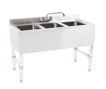 Kratos 3 Bowl Underbar Compartment Sink w/ Faucet - 38.5"x18.75"