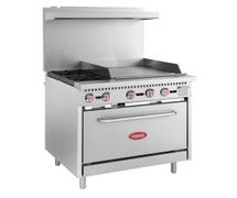 Kratos 29Y-047-LP 36" Gas Range, 2 Burners, 130,000 BTU Output, 24" Griddle, Liquid Propane Gas