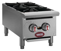 Kratos 29Y-070 2-Burner Gas Hot Plate, 12"W, Natural Gas, Field Convertible to LP