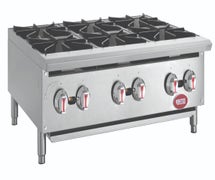 Kratos 29Y-072 6-Burner Gas Hot Plate, 36"W, Natural Gas, Field Convertible to LP