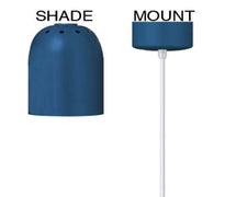 Warmer Lamp - Cord Mount, Shade D Style, 6-1/8"Diam.x8-1/2"H, Upper