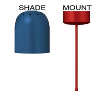 Warmer Lamp - Fixed Mount, Shade D Style, 6-1/8"Diam.x8-1/2"H, Remote