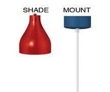 Warmer Lamp  - Cord Mount, Shade A Style,  6-1/8"Diam.x8-1/2"H, Remote