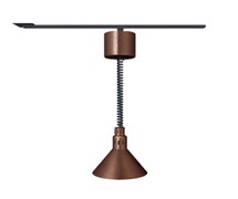 Hatco DL-775-RT-ABRONZE - Warmer Lamp - Retractable Mount For Track Bar, Shade C Style, 10-1/2"Diam.x8-1/2"H, Antique Bronze