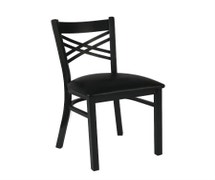 CenPro Metal Cross Back Chair with Black Padded Seat