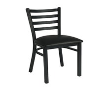 CenPro Metal Ladder Back Chair with Black Padded Seat