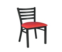 CenPro Metal Ladder Back Chair with Red Padded Seat