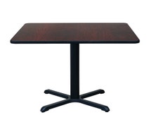 CenPro Table Set w/ Chairs, 30"x30" Top w/ 22"x22" Base, Standard Height, Black/Red Cross-Back Chairs