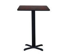 CenPro Table Set, 30"x30" Top w/ 22"x22" Base, Bar Height, Black/Cherry Finish