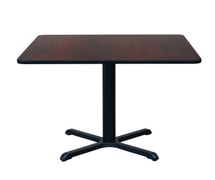 CenPro Table Set w/ Chairs, 36"x36" Top w/ 30"x30" Base, Standard Height, Black/Red Cross-Back Chairs