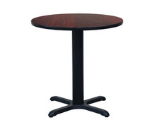 CenPro Table Set, 24" Round Top with 22"x22" Base, Standard Height, Black/Cherry Finish