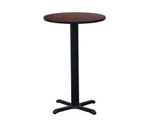 CenPro Table Set w/ Chairs, 24" Round Top w/ 22"x22" Base, Bar Height, Black/Black Ladder-Back Chairs