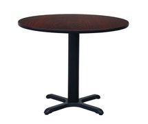 CenPro Table Set, 30" Round Top with 22"x22" Base, Standard Height, Black/Cherry Finish