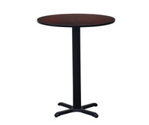 CenPro Table Set, 30" Round Top with 22"x22" Base, Bar Height, Black/Cherry Finish