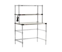 Metro EZHS36W-KIT Super Erecta Hot Workstation with Stainless Steel Heated Shelf, 24"x36"x64"