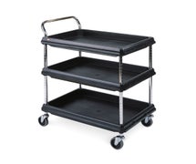 Metro BC2030-3DBL Three-Shelf Deep Ledge Utility Cart, 400 lb. Capacity, Black