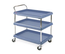 Metro BC2636-3DMB Three-Shelf Deep Ledge Utility Cart, 400 lb. Capacity, Blue