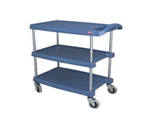 Metro MY1627-34BU myCart Thee-Shelf Utility Cart, 400 lb. Capacity, Blue