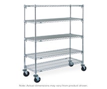 Metro 5A566EC Super Adjustable Super Erecta Wire Shelf Cart, Five-Tier, 60"Wx24"Dx67-7/8"H