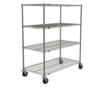 Metro N556EBR - Super Erecta Stem Caster Cart, Wire, 24"Wx48"Dx67-7/8"H, 4 Shelves, Brite Zinc