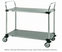 Metro MW103 - Standard Duty Utility Cart, 2 Solid Shelves, Open Base