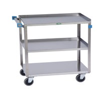 Lakeside 422 Stainless Steel Three-Shelf Utility Cart, 500 lb. Capacity, 19"x31"x32-1/8"