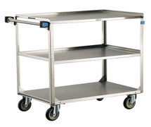 Lakeside 444 Stainless Steel Three-Shelf Utility Cart, 500 lb. Capacity, 22-3/8"x39-1/4"x37-1/4"