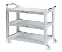 Lakeside 2510 Plastic Three-Shelf Utility Cart, 500 lb. Capacity, 42"x20"x37-1/2", Gray