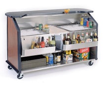 Lakeside 886 Portable Beverage Bar with 63.5"W Top Shelf and Two 40 lb. Ice Bins