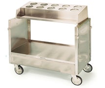 Lakeside 403 Stainless Steel Enclosed Flatware and Tray Cart