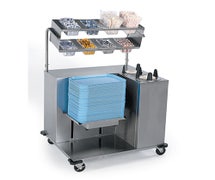 Lakeside 2620 Mobile Stainless Steel Starter Station with Tray and Dish Dispenser