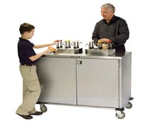 Lakeside 70271 EZ Serve Mobile Stainless Steel Condiment Cart with 12 Dispensers
