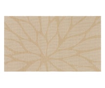 JRC Ritz 649 Textiline Woven PVC Coated Poly Placemat, 13"x9", Designer Patterns, Flower Taupe