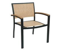 Metal Restaurant Patio Arm Chair Lightweight, 18" Seat Height, 22"Wx33"H, Light Basket