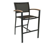 Outdoor Restaurant Bar Stool Lightweight, 30" Seat Height, 22"Wx48"H, Black Basket