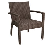 Florida Seating WIC-01 Wicker-Look Outdoor Restaurant Arm Chair 18"H Seat, 19"Wx19"Dx34"H