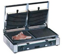 Eurodib SMS-PDR3000 220 Panini Grill - Cast Iron Plates: 2 Ribbed Top / 2 Ribbed Bottom