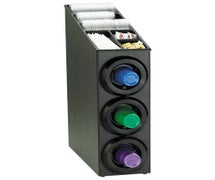 Dispense Rite STL-SL-3BT Cup Dispenser with Organizer Black Plastic, 3 Holes High