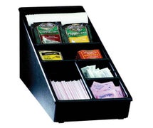 Dispense Rite NLS-1BT Lid, Straw and Condiment Organizer - Black Plastic, Narrow