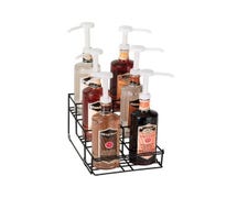 Dispense Rite WR-BOTL-6 Countertop Stainless Steel Wire Bottle Organizer, 6-Section, 3-Step