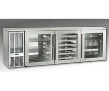 Perlick BBS84GS-S-4 Refrigerated Back Bar Cabinet, 3 Section, 84"W, Glass Doors