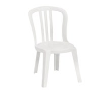 Grosfillex Miami Bistro Outdoor Side Chair - Resin Stack Chair, White, 32/CS